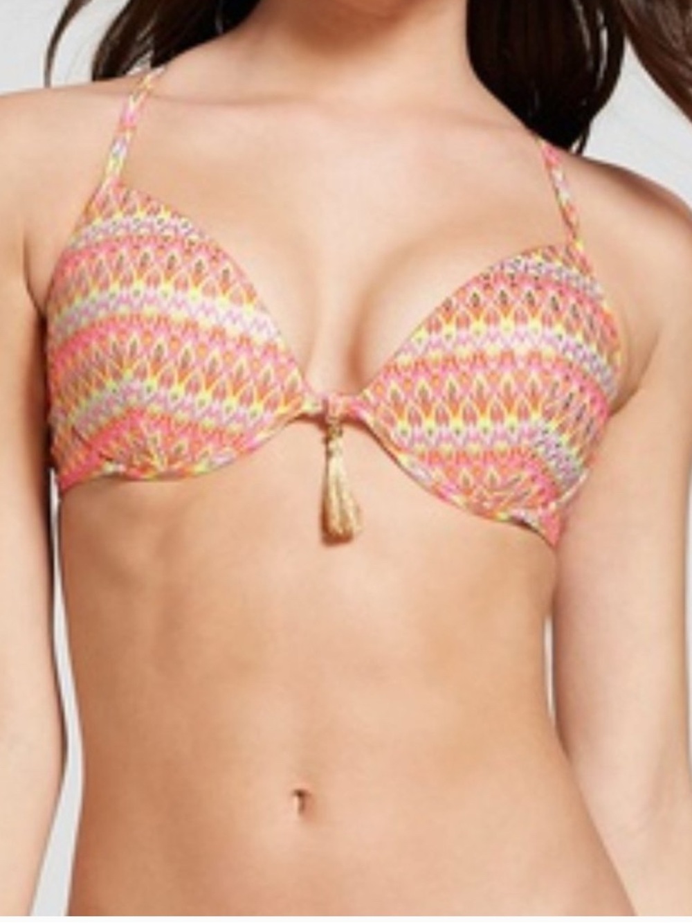 Shade & Shore Pink Aztec Shiny Padded Bikini and Top size Large